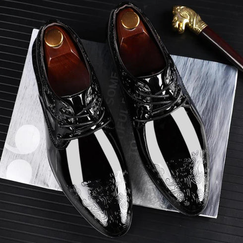 Elegant Lace-Up Brogue Oxfords for Men – Formal Dress Shoes Perfect for Weddings, Office Wear, and Special Occasions